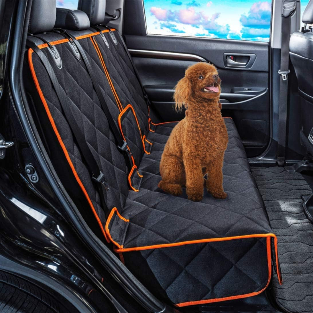 Heavy-Duty Waterproof Car Seat Protector, 52” x 50” - Ideal for Family Cars and SUVs, Scratch-Resistant Non-Slip Dog Seat Cover for Back Seats
