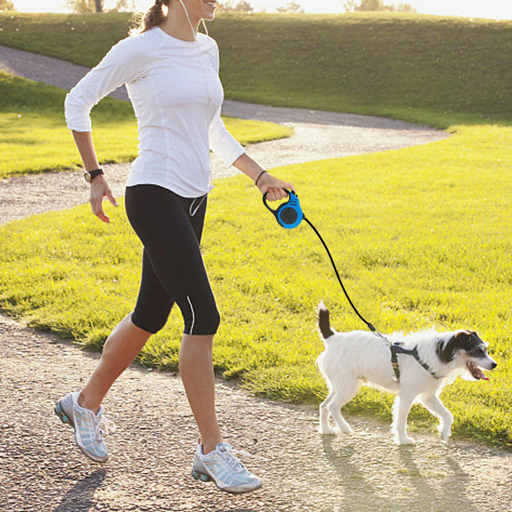 16.5FT Automatic Retractable Dog Leash with Pet Collar - Free Walking Lead (US)