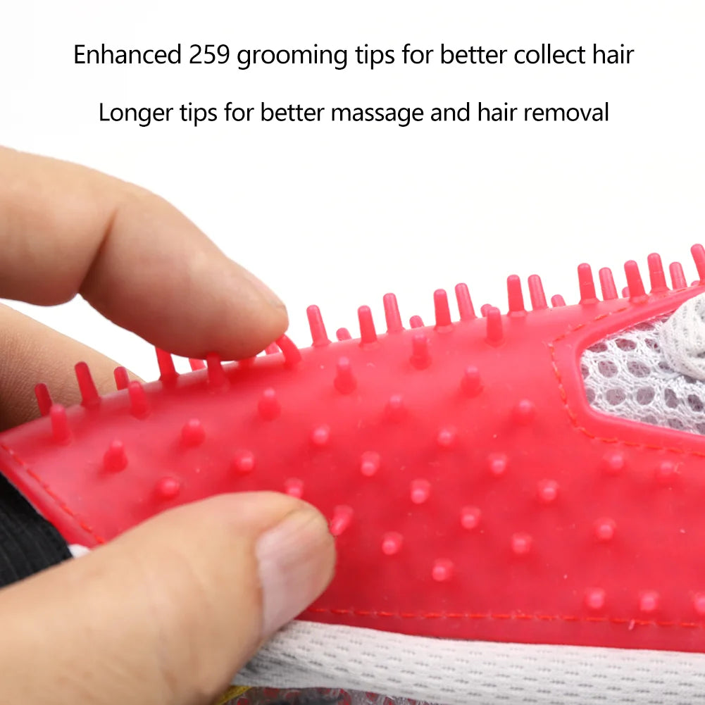 Professional Pet Grooming Gloves for Effective Hair Removal and Deshedding for Cats, Dogs, Rabbits, and Horses