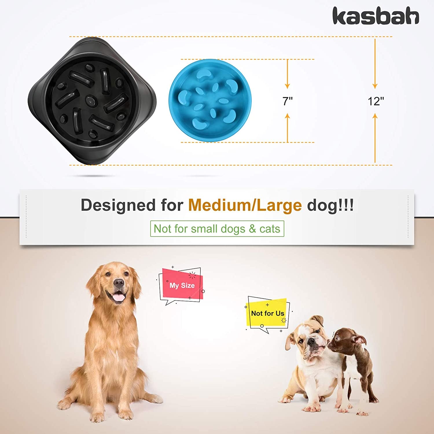 Large Interactive Slow Feeder Dog Bowl for Large Breeds - Anti-Choking and Bloat Prevention Design