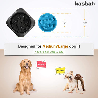 Large Interactive Slow Feeder Dog Bowl for Large Breeds - Anti-Choking and Bloat Prevention Design