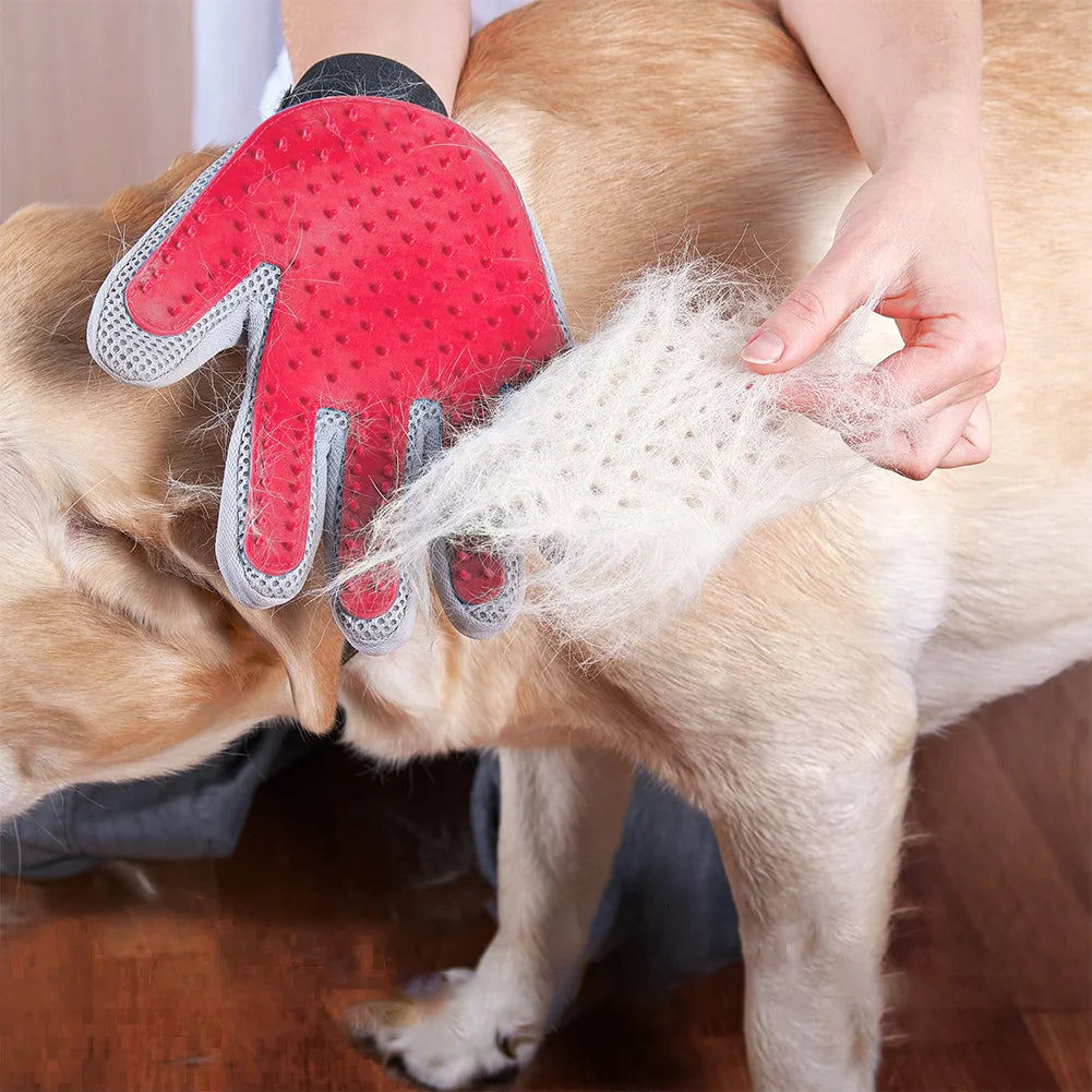 Professional Pet Grooming Gloves for Effective Hair Removal and Deshedding for Cats, Dogs, Rabbits, and Horses