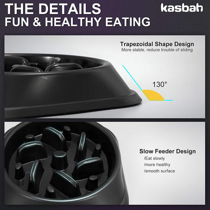 Large Interactive Slow Feeder Dog Bowl for Large Breeds - Anti-Choking and Bloat Prevention Design