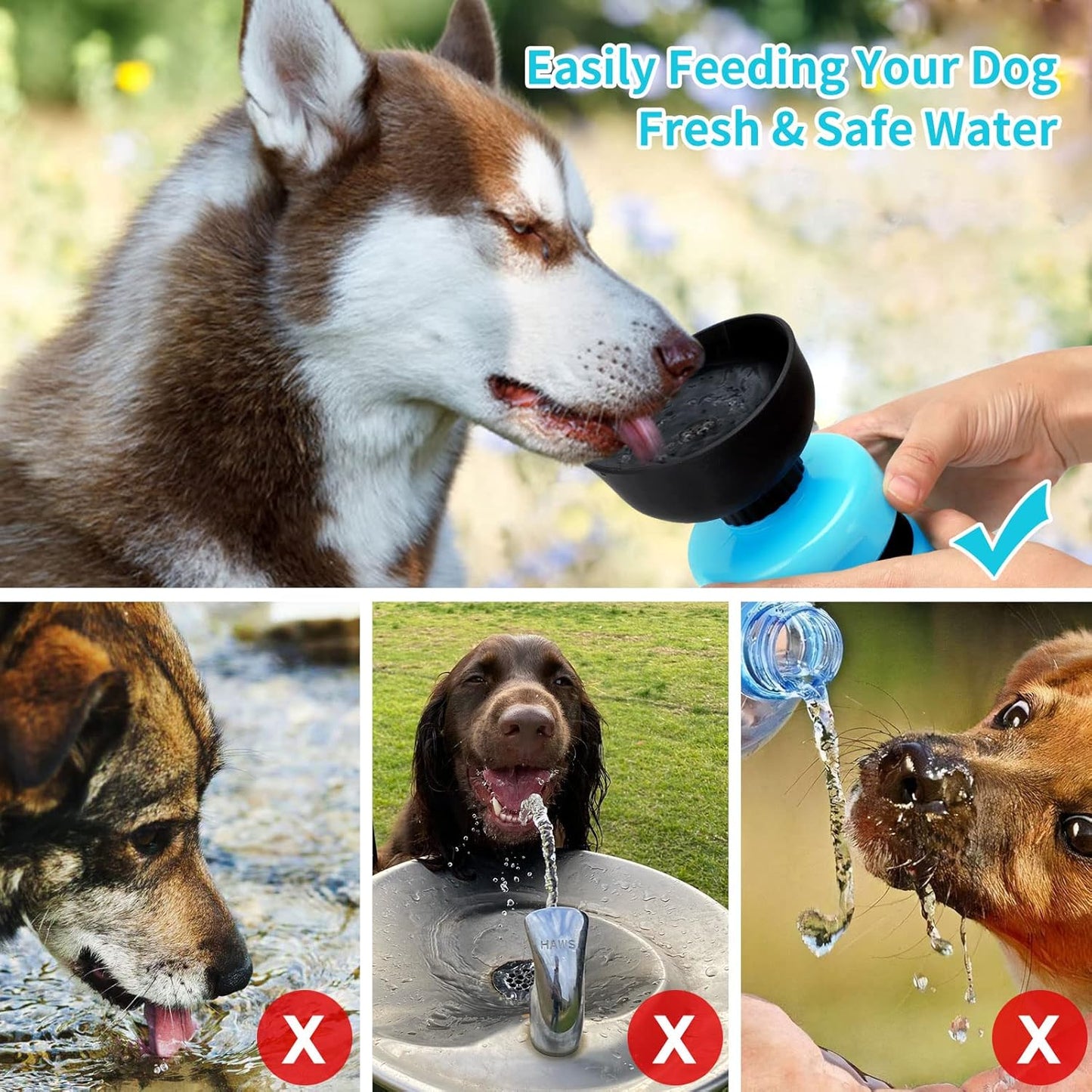 Portable Dog Water Bottle and Bowl Dispenser for Outdoor Activities - Leak Proof and BPA Free Hydration Solution for Dogs