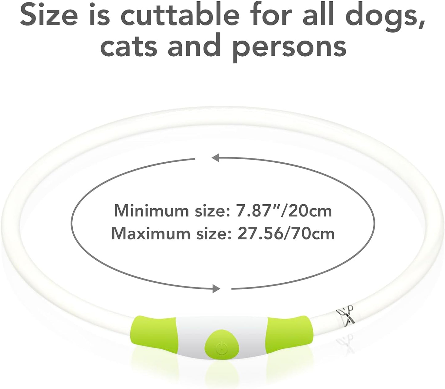 USB Rechargeable LED Dog Collar - Glow-in-the-Dark Safety Collar for Large, Medium, and Small Dogs (Cyan)