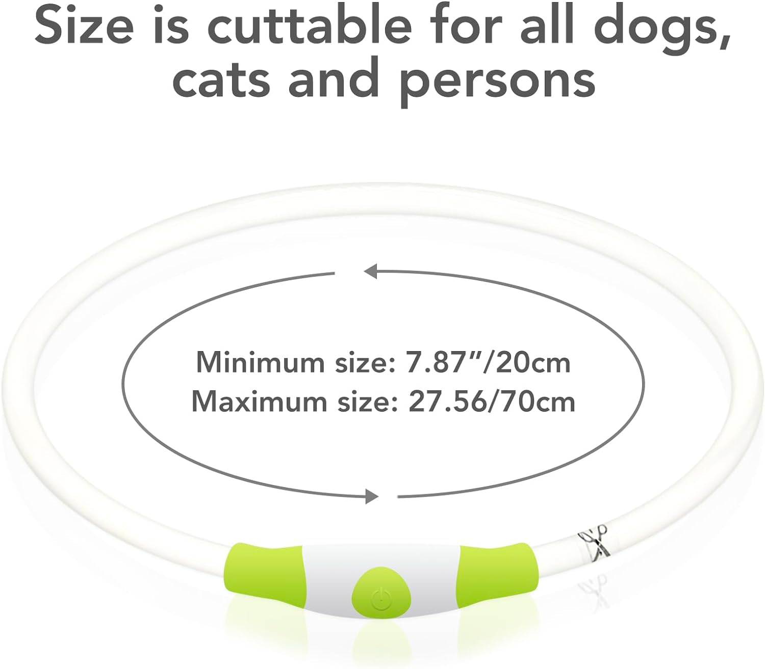 USB Rechargeable LED Dog Collar - Glow-in-the-Dark Safety Collar for Large, Medium, and Small Dogs (Cyan)