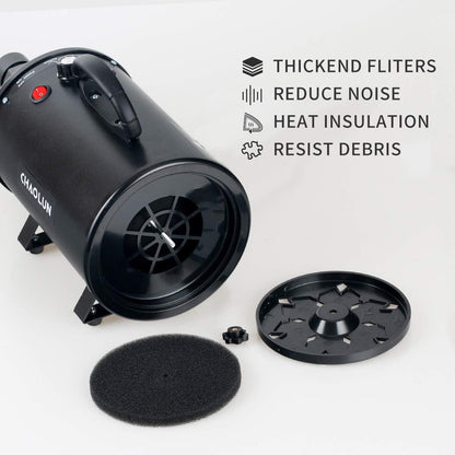 Professional High-Velocity Dog Grooming Dryer with Adjustable Speed and Heating Function, Black