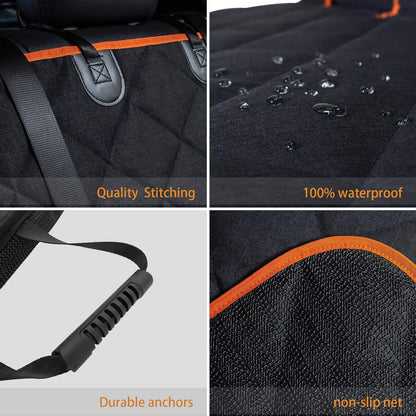 Heavy-Duty Waterproof Car Seat Protector, 52” x 50” - Ideal for Family Cars and SUVs, Scratch-Resistant Non-Slip Dog Seat Cover for Back Seats