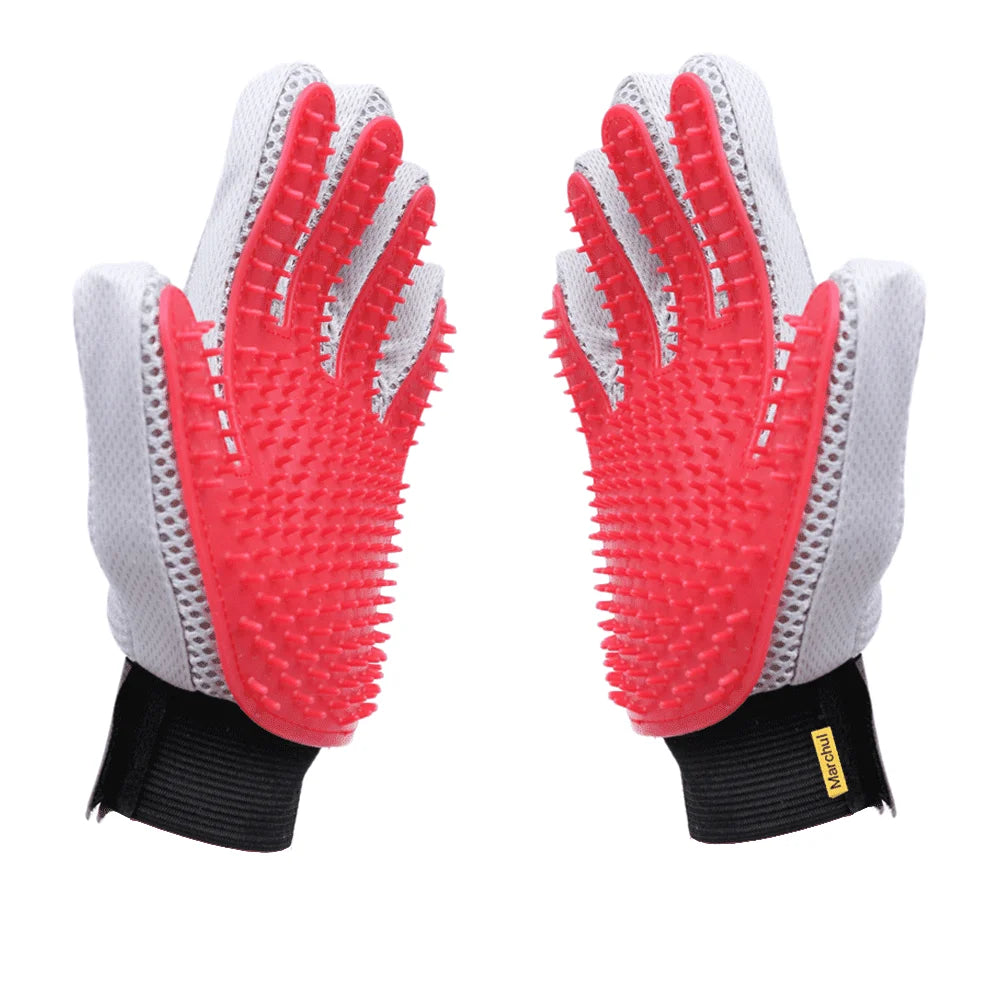 Professional Pet Grooming Gloves for Effective Hair Removal and Deshedding for Cats, Dogs, Rabbits, and Horses