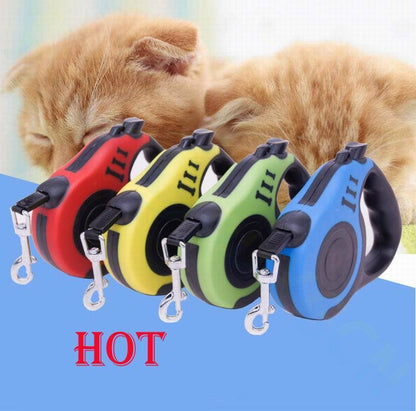 16.5FT Automatic Retractable Dog Leash with Pet Collar - Free Walking Lead (US)