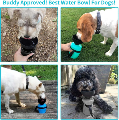 Portable Dog Water Bottle and Bowl Dispenser for Outdoor Activities - Leak Proof and BPA Free Hydration Solution for Dogs