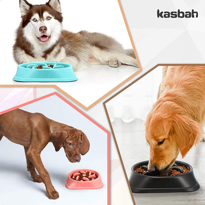 Large Interactive Slow Feeder Dog Bowl for Large Breeds - Anti-Choking and Bloat Prevention Design
