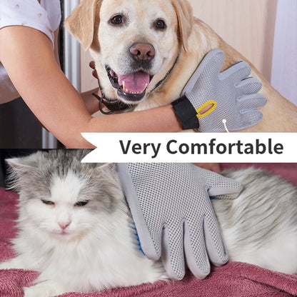 Professional Pet Grooming Gloves for Effective Hair Removal and Deshedding for Cats, Dogs, Rabbits, and Horses