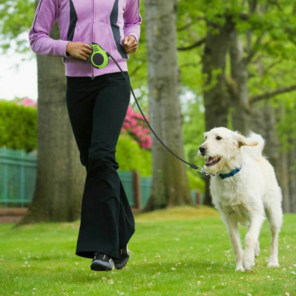 16.5FT Automatic Retractable Dog Leash with Pet Collar - Free Walking Lead (US)