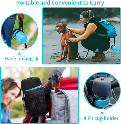 Portable Dog Water Bottle and Bowl Dispenser for Outdoor Activities - Leak Proof and BPA Free Hydration Solution for Dogs
